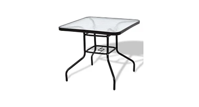 Slickblue Patio Square Table Steel Frame Dining Table