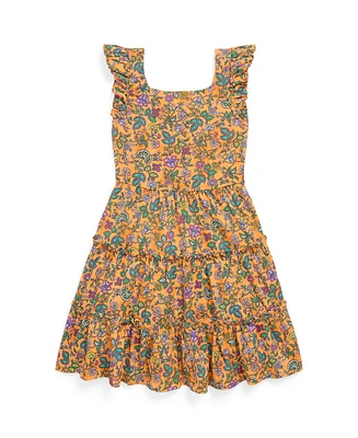 Polo Ralph Lauren Toddler and Little Girls Floral Ruffled Cotton Jersey Dress