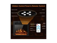 Slickblue Electric Fireplace Insert with 7-Level Adjustable Flame Brightness