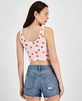 Grayson Threads, The Label Juniors' Cropped Strawberry-Print Top