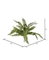 Vickerman 17" Artificial Green Boston Fern Bush.