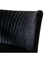 22" Wide Upholstered Tufted Velvet Accent Chair With Metal Leg