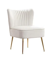 22" Wide Upholstered Tufted Velvet Accent Chair With Metal Leg