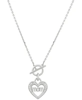 Diamond Mom Heart Toggle Necklace (1/6 ct. t.w.) in Sterling Silver, 16" + 4" extender