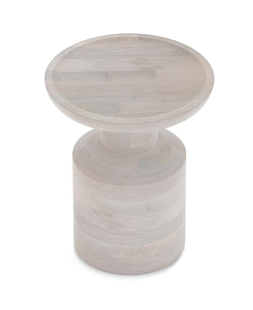 Simpli Home Haynes Solid Mango Wood Wooden Accent Table in White Wash