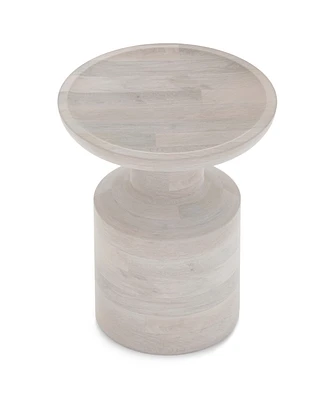 Simpli Home Haynes Solid Mango Wood Wooden Accent Table in White Wash
