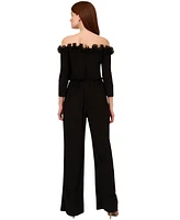 Adrianna Papell Ruffled Off-The-Shoulder Jumpsuit