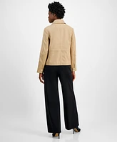 Cole Haan Women's Leather Zip-Front Collared Coat