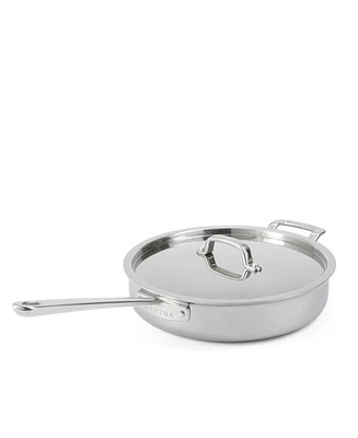 Martha Stewart Collection Stainless Steel 3.5 Qt Straight Sided Saute Pan with Lid