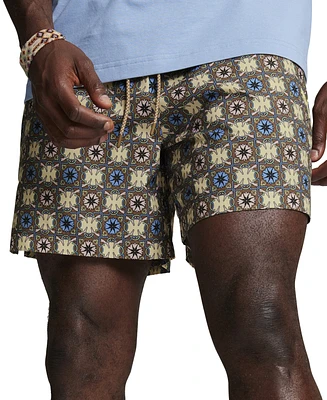 Puma Men's Classics New Prep Woven Medallion Print Drawstring 6" Shorts