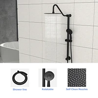 Matte Black 10" Shower System with 5 Function Hand Shower
