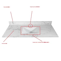 Streamdale Furniture 43 X 22 Bathroom Stone Vanity Top Engineered Stone Carrara Marble With Rectangle
