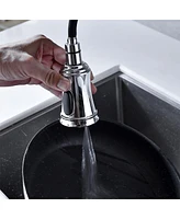Streamdale Furniture Bridge Kitchen Faucet With Pulldown Spray Head In Spot