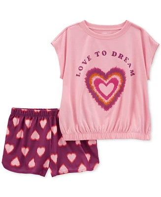 Carter's Little & Big Girls Love To Dream Heart Loose-Fit Pajamas, 2 Piece Set