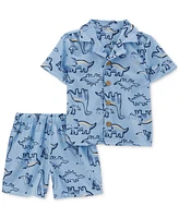 Carter's Toddler Boys Dinosaur-Print Coat-Style Pajamas, 2 Piece Set