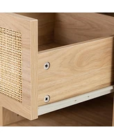 Byron C Rattan Twinset Beside Stand Nightsand Bedside Cabinet with Drawer 2pcs