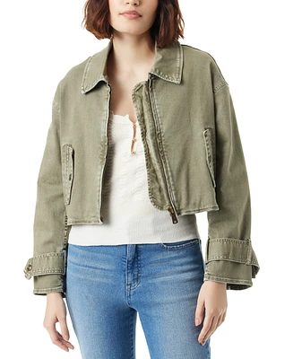 Sam Edelman Women's Mesa Cropped Cotton Moto Jacket