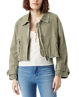 Sam Edelman Women's Mesa Cropped Cotton Moto Jacket