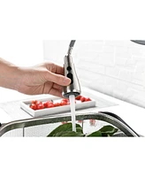 Single Handle High Arc Brushed Nickel Pull Out Kitchen Faucet, Single Level Stainless Steel