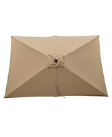 6 X 9FT Patio Umbrella Outdoor Waterproof Umbrella With Crank And Push Button Tilt