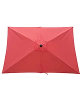 6 X 9FT Patio Umbrella Outdoor Waterproof Umbrella With Crank And Push Button Tilt