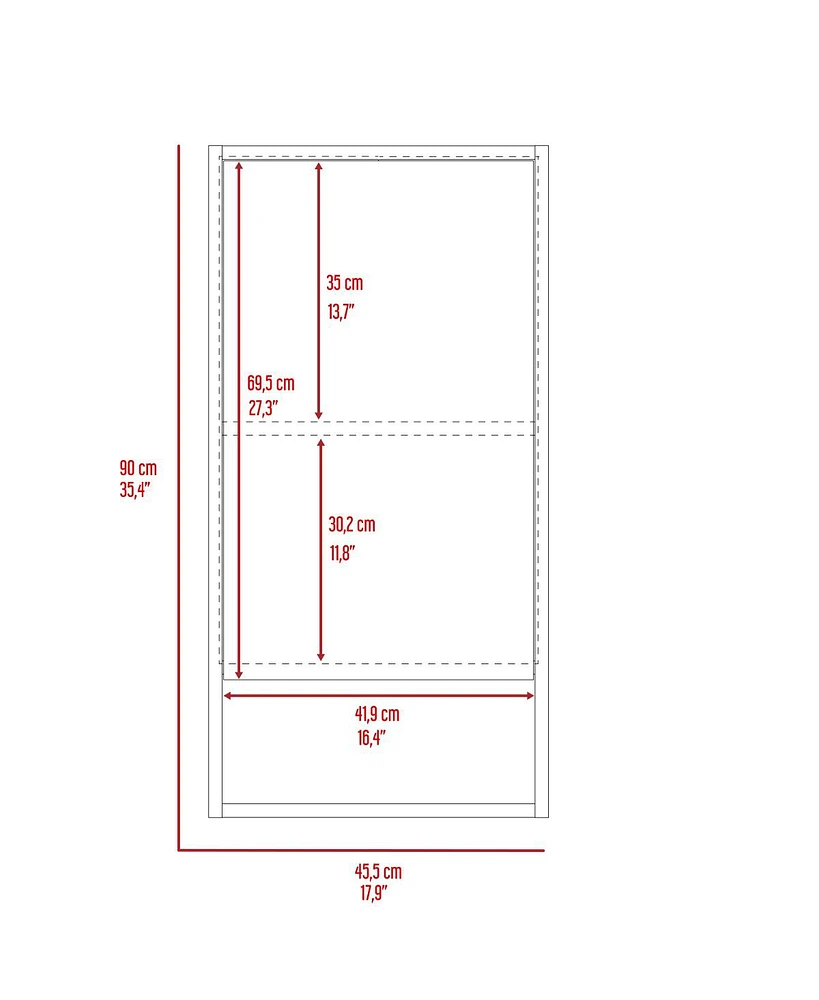 Streamdale Furniture Mariana Medicine Cabinet, One External Shelf, Single Door Mirror Two Internal Shelves - Light