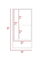 Streamdale Furniture Mariana Medicine Cabinet, One External Shelf, Single Door Mirror Two Internal Shelves - Light