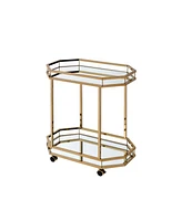 Streamdale Furniture Lacole Serving Cart, Champagne & Mirror