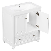 30" Bathroom Vanity With Sink, Combo, Cabinet With Doors And Drawer, Solid Frame And Mdf Board