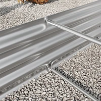 Raised Garden Bed Outdoor, Oval Large Metal Raised Planter Bed for Plants, Vegetables, and Flowers - Silver