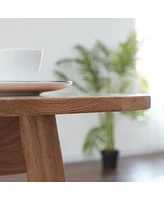 Solid Oak Round Dining Table for 6-8 People