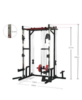 Streamdale Furniture Power Cage with Lat PullDown, Weight Bench, and Rack