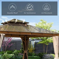 12'X12' Hardtop Gazebo with Curtains and Net