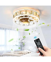 Modern Caged Ceiling Fan with Remote Control
