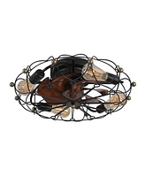 Streamdale Furniture Low Profile Caged Ceiling Fan With Lights Remote Control