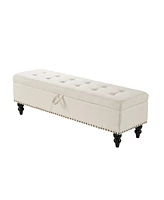 Streamdale Furniture 59" Bed Bench Ottoman with Storage Fabric