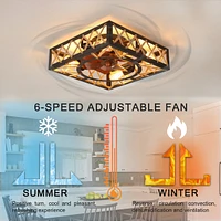 Farmhouse Rustic Ceiling Fan with Remote and 6 Speeds