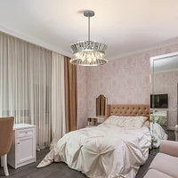 Modern Crystal Chandelier for Living-Room Round Crystal Lamp Luxury Home Decor Light Fixture