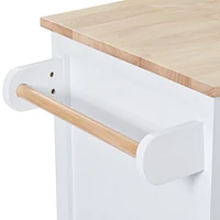 Rubber Wood Countertop Kitchen Cart with 8 Drawers