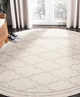 Safavieh Amherst AMT414 Light Gray and Ivory 5' x 5' Round Area Rug