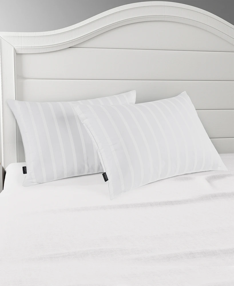 Nautica Cotton Striped 2-Pack Pillows, Standard/Queen
