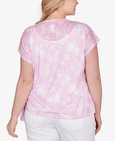 Hearts Of Palm Plus Spring Into Action Printed Top