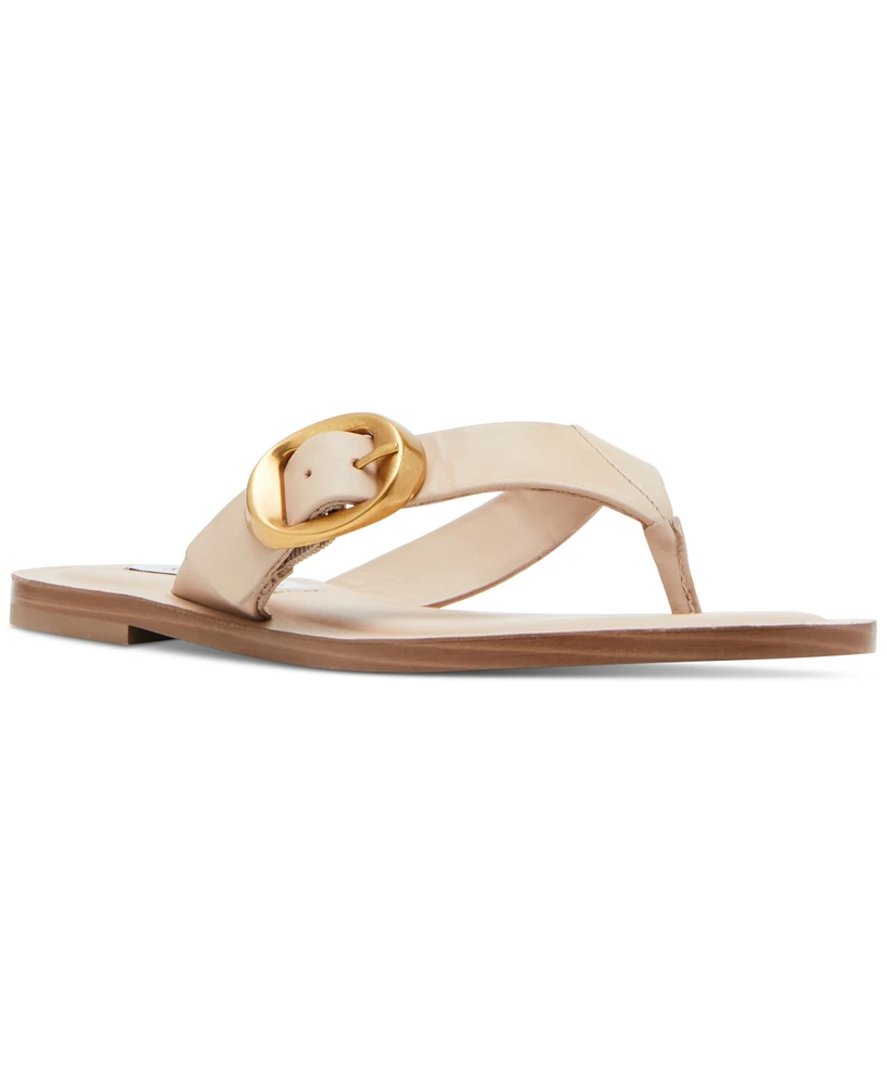 Steve Madden Women's Rays Buckle T-Strap Slide Sandals