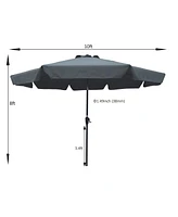 Simplie Fun Outdoor Patio Umbrella 10FT With Flap, 8 Pieces Ribs With Tilt An Crank, Without Base