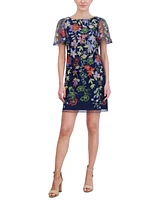 Jessica Howard Petite Embroidered Mesh Sheath Dress