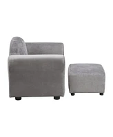 Kids Recliner Chair, Kids Upholstered Couch With Ottoman