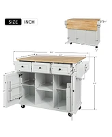 Streamdale Furniture Multifunctional Kitchen Cart with Storage and Wheels