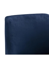 Upholstered Performance Velvet Accent Chair With Metal Leg