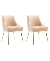 Upholstered Performance Velvet Accent Chair With Metal Leg (Set of 2)