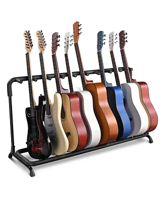 Yescom 9 Nine Holder Multi Guitar Folding Stand Band Stage Bass Acoustic Guitar Display Rack